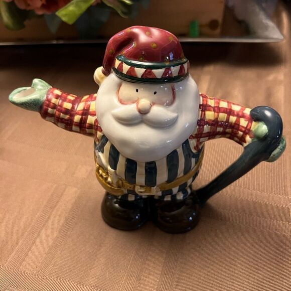 Debbie Mumm Christmas Sugar Creamer Set Woodland Santa Sakura 6" - Picture 2 of 12